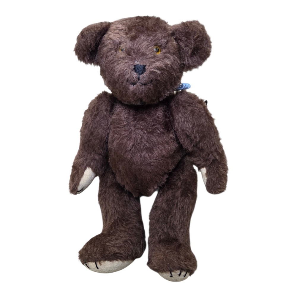 Vintage Brown Teddy Bear Plush Jointed Moveable Arms Legs 13" Soft Toy